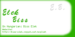 elek biss business card